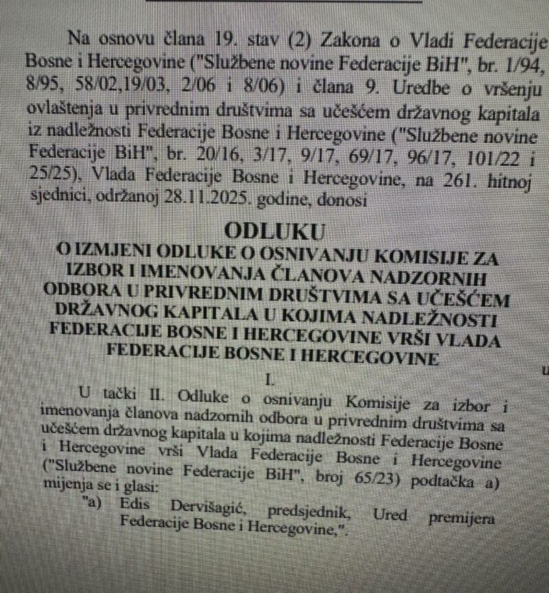 FOTO: VLADA FBIH