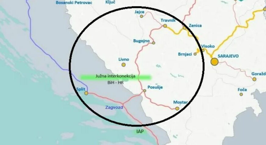 FOTO: RUTA GASOVODA JUŽNA INTERKONEKCIJA KROZ HRVATSKU I FBIH