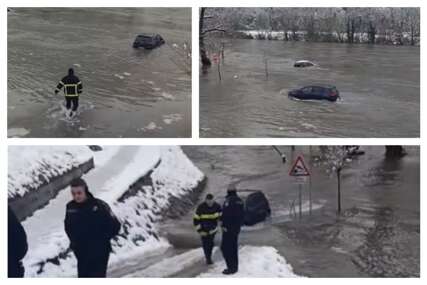 BRAVO! Vatrogasac Rade je junak Zvornika: Pogledajte kako je izvukao zaglavljeni automobil iz Drine