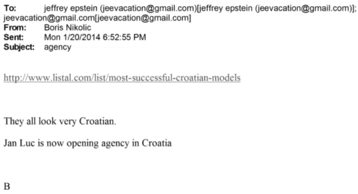 FOTO: NIKOLIĆEV MAIL POSLAN EPSTEINU
