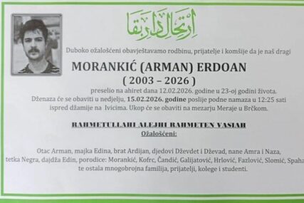 Poznat termin dženaze mladiću Erdoanu Morankiću, kojeg je usmrtio tramvaj