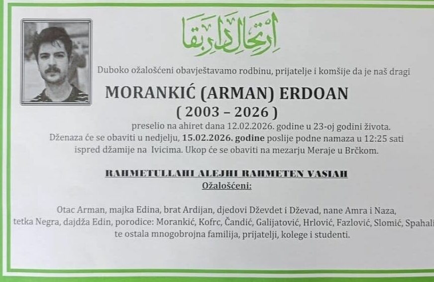 FOTO: DŽENAZA ERDOANU MORANKIĆU. FACEBOOK

