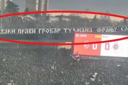 Vatren beogradski derbi: Partizanovce dočekala poruka o Tuđmanu, oni zapalili i nju i dio tribine
