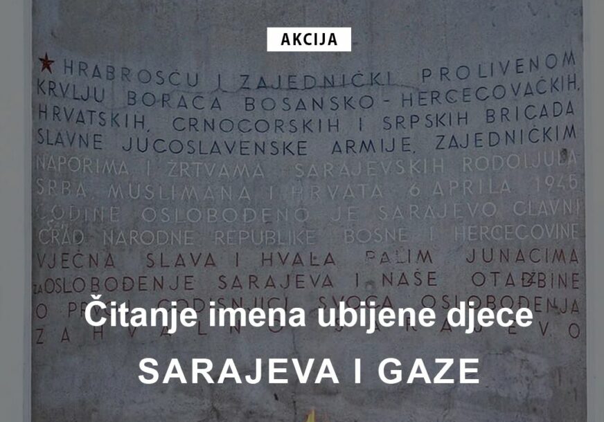 FOTO: NEFORMALNA GRUPA GRAĐANA, UDRUŽENJE RODITELJA UBIJENE DJECE OPKOLJENOG SARAJEVA I JU GRADSKI MUZEJI