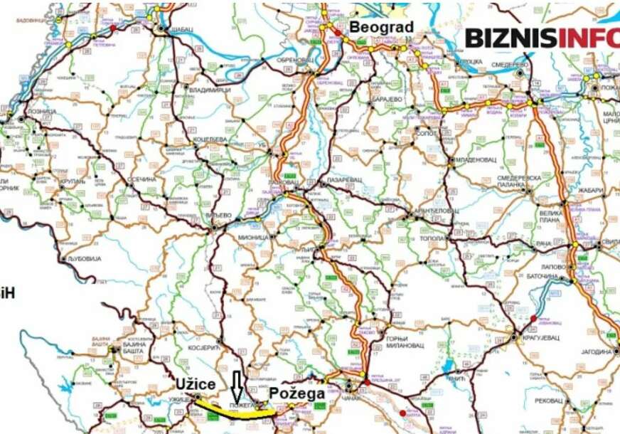 FOTO: POLOŽAJ NOVE SAOBRAĆAJNICE: BRŽI PUT OD BIH DO BEOGRADA