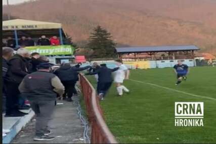 VIDEO Novi incident na bh. terenima: Igrač nasrnuo na navijače, potom izbila tuča na utakmici u Nemiloj