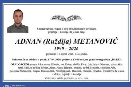 Poznat termin sahrane brutalno ubijenom Adnanu Metanoviću
