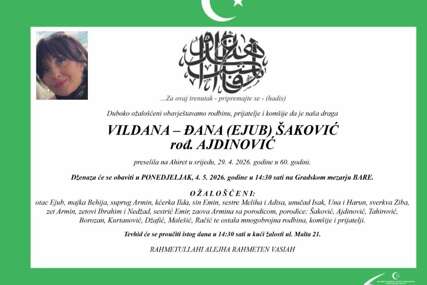 Preminula pjevačica Vildana - Đana Šaković
