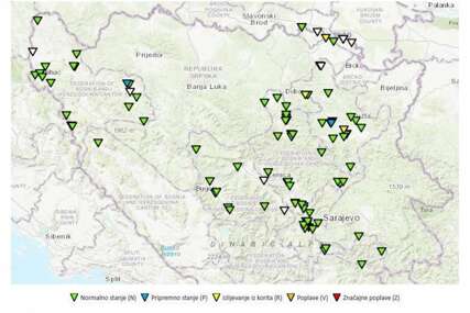 Na većini hidroloških stanica na slivu Une bilježi se blagi porast vodostaja