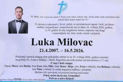 Škola u Drnišu se oprostila od ubijenog Luke (19). "Zauvijek ćemo te pamtiti po dobroti"
