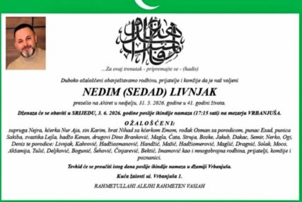 Sutra dženaza Nedimu Livnjaku Tajsi kojeg je ubio Almer Inajetović: Iza njega ostalo dvoje maloljetne djece