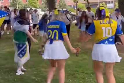 MALO IH "PONIJELO" Dijaspora zaigrala kolo ispred stadiona u St. Louisu (VIDEO)