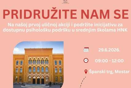 Mostar domaćin prve ulične akcije u okviru kampanje 'Mentalno zdravlje u učionici'