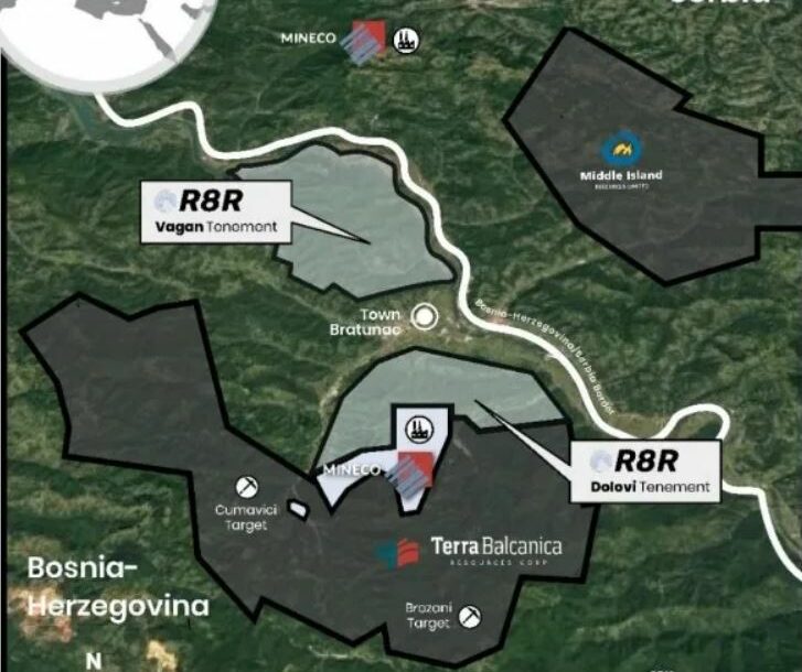 FOTO: RUDARSKO PODRUČJE KOD SREBRENICE U ISTOČNOJ BOSNI: OGROMNO PODRUČJE OD INTERESA ZA RUDARSKE DIVOVE