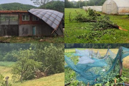 Jako nevrijeme u Podrinju prouzrokovalo velike štete: Oštećen krov, uništeni usjevi i oborena stabla
