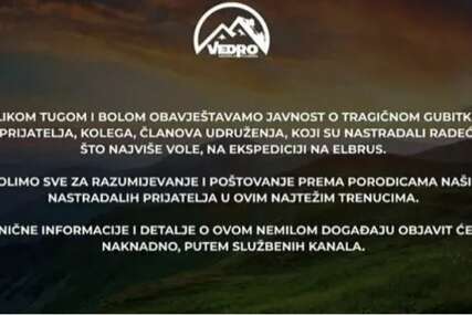 Planinarsko društvo Vedro oprostilo se od stradalih članova: "U najtežim trenucima budimo uz njihove porodice"