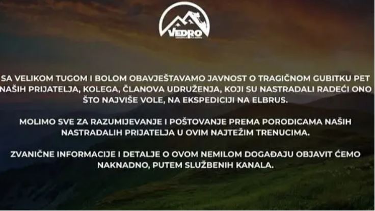 FOTO: PLANINARSKO DRUŠTVO VEDRO/FACEBOOK