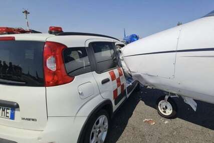Neobična nesreća u Milanu: Fiat Panda udarila u luksuzni poslovni avion