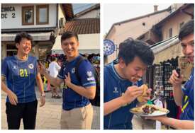 Japanci u bh. dresovima se sreli na Baščaršiji, pričali na bosanskom, pa otišli na ćevape (VIDEO)