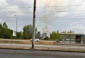 Gori rastinje uz glavnu cestu u Nedžarićima