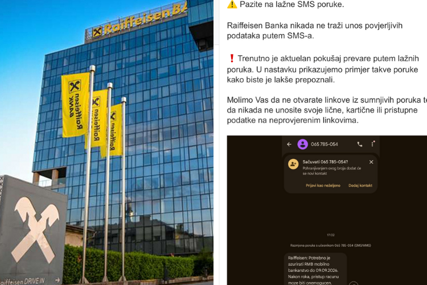 Raiffeisen upozorio klijente na lažne SMS poruke: Ne otvarajte ovaj link