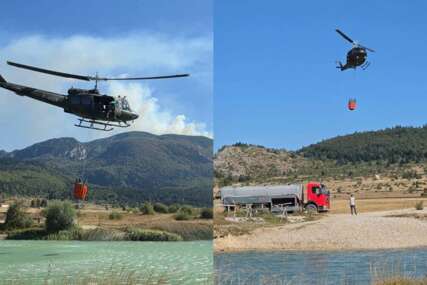 OS BiH ponovo na terenu: Helikopteri gase požar na Čvrsnici, zatražena pomoć iz Hrvatske