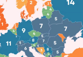 Zanimljiva karta Evrope širi se internetom: BiH označena s 3, Hrvatska s 5