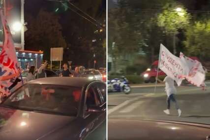 VIDEO Sukob vučićevaca i studenata u Beogradu. Žena otela zastavu SNS-ovcima